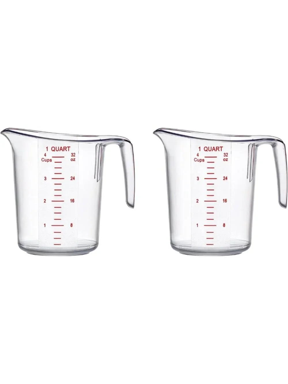 32-Ounce Plastic Measuring Pitcher Set - Unbreakable, Stackable, Dishwasher-Safe
